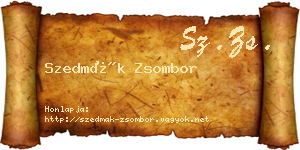 Szedmák Zsombor névjegykártya